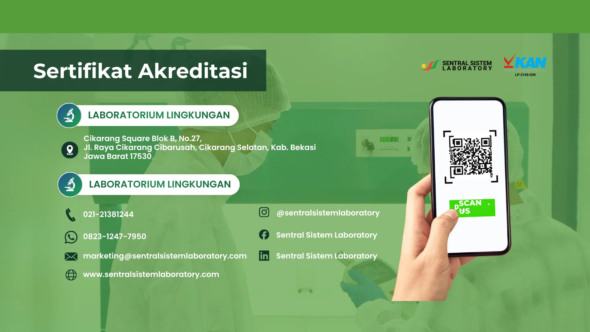 Kontak Laboratorium Lingkungan Sentral Sistem Laboratory